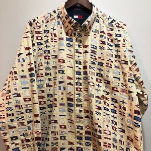 VINTAGE Tommy Hilfiger Flag Button Down